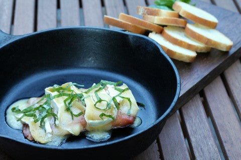 Maple Glazed Smoked Salmon with Brie and Basil