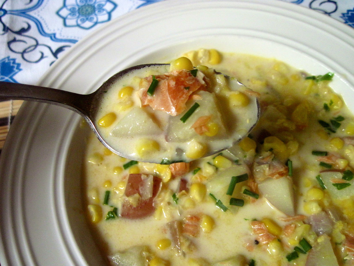 Smoked Salmon and Corn Chowder