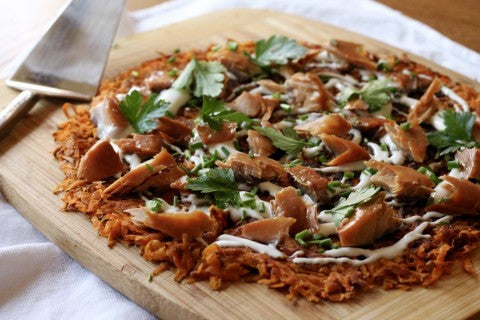 Sweet Potato Rösti with Maple Glazed Smoked Salmon