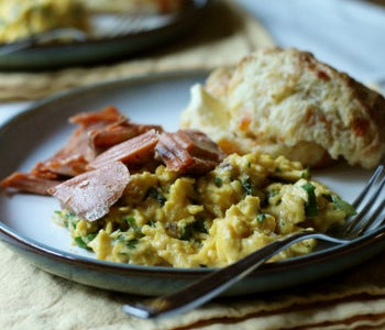 Herby Scrambled Eggs with Smoked Salmon and Lemon Zest Sea Salt
