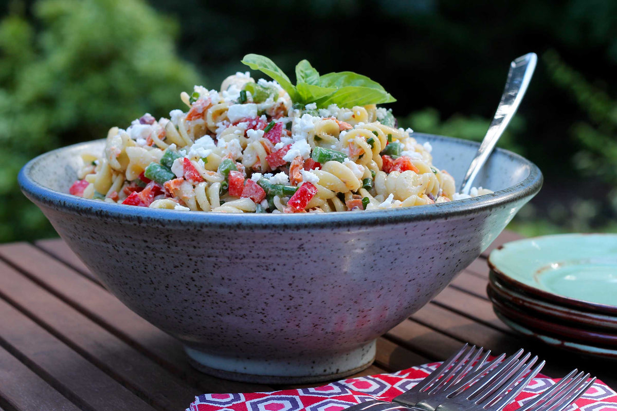 Smoked Salmon Pasta Salad with Salt Spring Island Cheese Company Feta